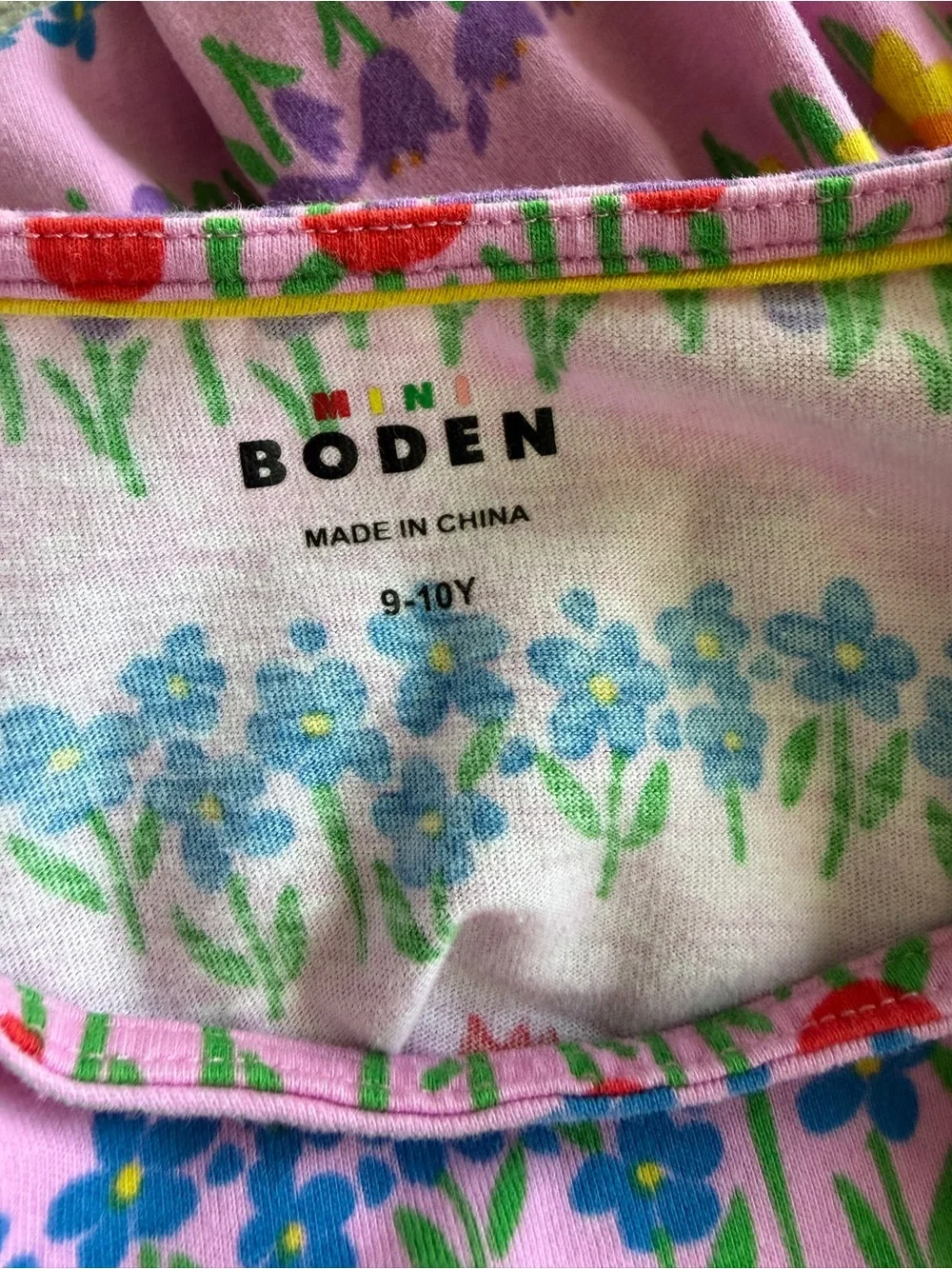 Mini Boden Ariel Twirly Jersey Dress Pink Floral Stripe Print Pockets 9-10Y